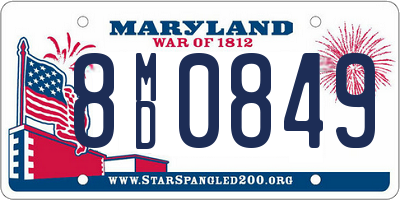 MD license plate 8MD0849