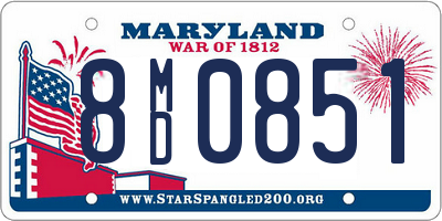 MD license plate 8MD0851