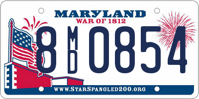 MD license plate 8MD0854