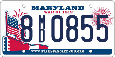 MD license plate 8MD0855