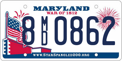 MD license plate 8MD0862