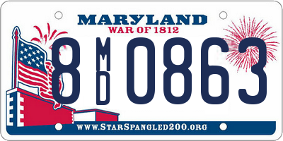 MD license plate 8MD0863