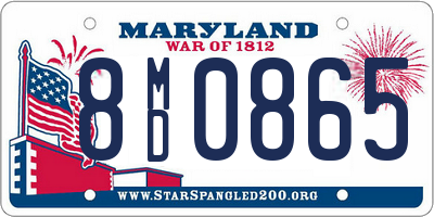 MD license plate 8MD0865