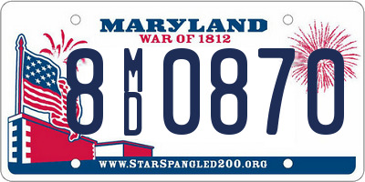 MD license plate 8MD0870