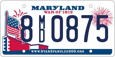 MD license plate 8MD0875