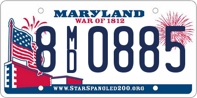 MD license plate 8MD0885