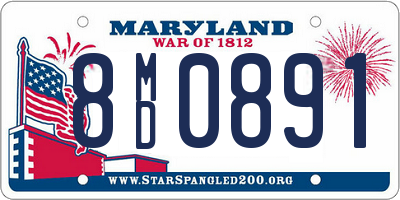 MD license plate 8MD0891