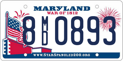 MD license plate 8MD0893