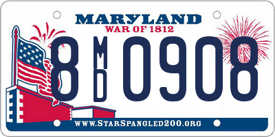 MD license plate 8MD0908