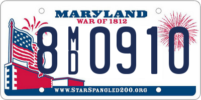 MD license plate 8MD0910