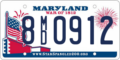 MD license plate 8MD0912