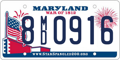 MD license plate 8MD0916