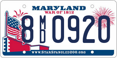 MD license plate 8MD0920