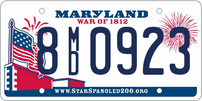 MD license plate 8MD0923