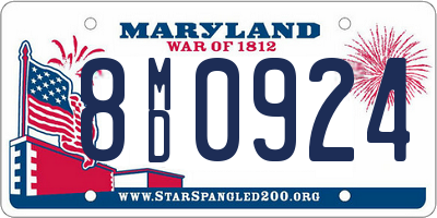 MD license plate 8MD0924