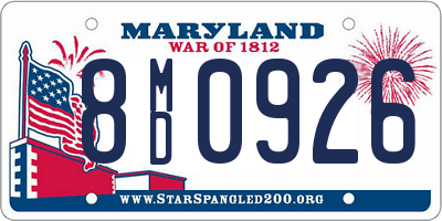 MD license plate 8MD0926