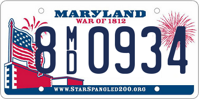 MD license plate 8MD0934