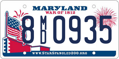 MD license plate 8MD0935