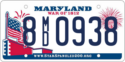 MD license plate 8MD0938