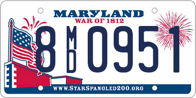 MD license plate 8MD0951