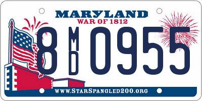 MD license plate 8MD0955