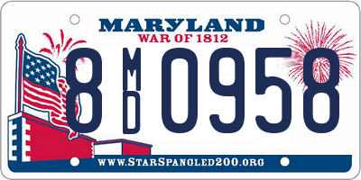 MD license plate 8MD0958