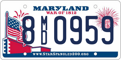 MD license plate 8MD0959