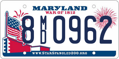 MD license plate 8MD0962