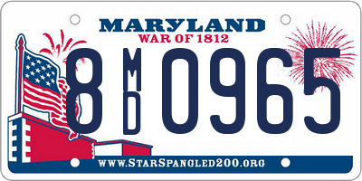 MD license plate 8MD0965