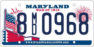 MD license plate 8MD0968