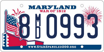 MD license plate 8MD0993