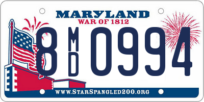 MD license plate 8MD0994