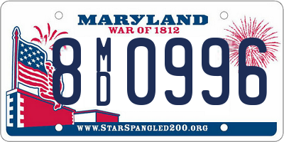 MD license plate 8MD0996