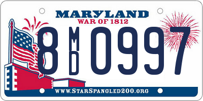 MD license plate 8MD0997