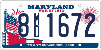 MD license plate 8MD1672
