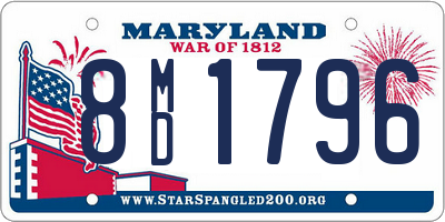 MD license plate 8MD1796
