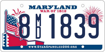MD license plate 8MD1839