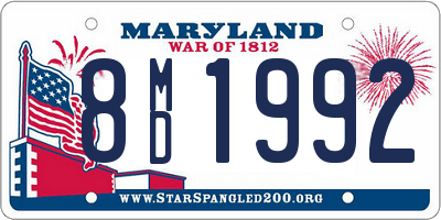 MD license plate 8MD1992