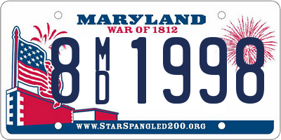 MD license plate 8MD1998