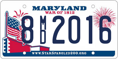 MD license plate 8MD2016