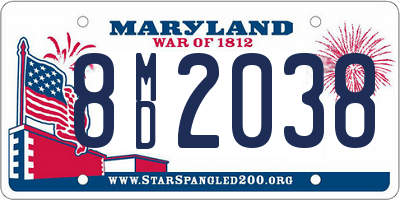 MD license plate 8MD2038