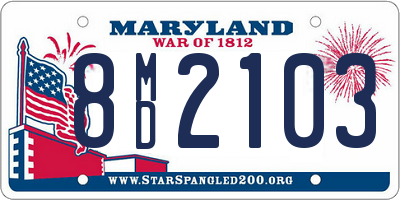 MD license plate 8MD2103