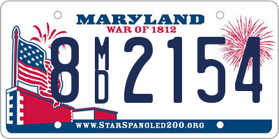 MD license plate 8MD2154