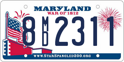 MD license plate 8MD2311
