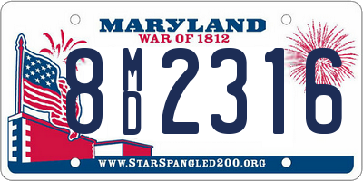 MD license plate 8MD2316