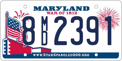 MD license plate 8MD2391