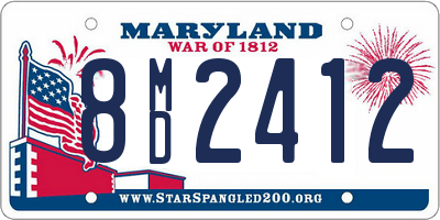 MD license plate 8MD2412