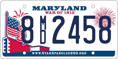 MD license plate 8MD2458