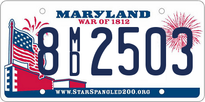 MD license plate 8MD2503