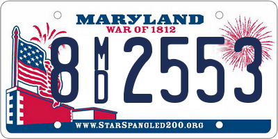 MD license plate 8MD2553